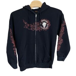 Sturgis Buffalo Chip Campground Vintage '05 Hoodie Sweatshirt Hot Leathers XL